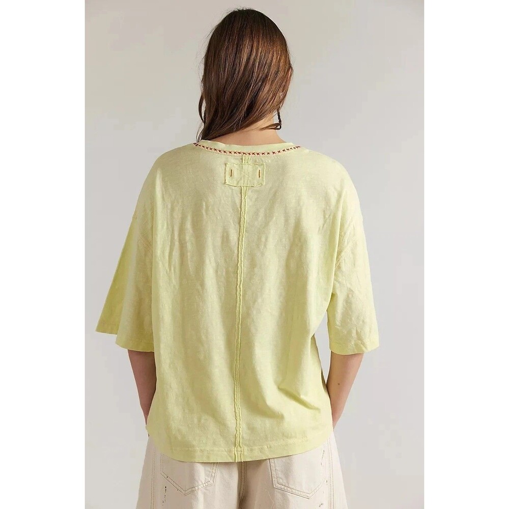 Free People We The Free In Spring Tee Tunic Top Short Sleeves Printed S 286746 - Picture 2 of 6